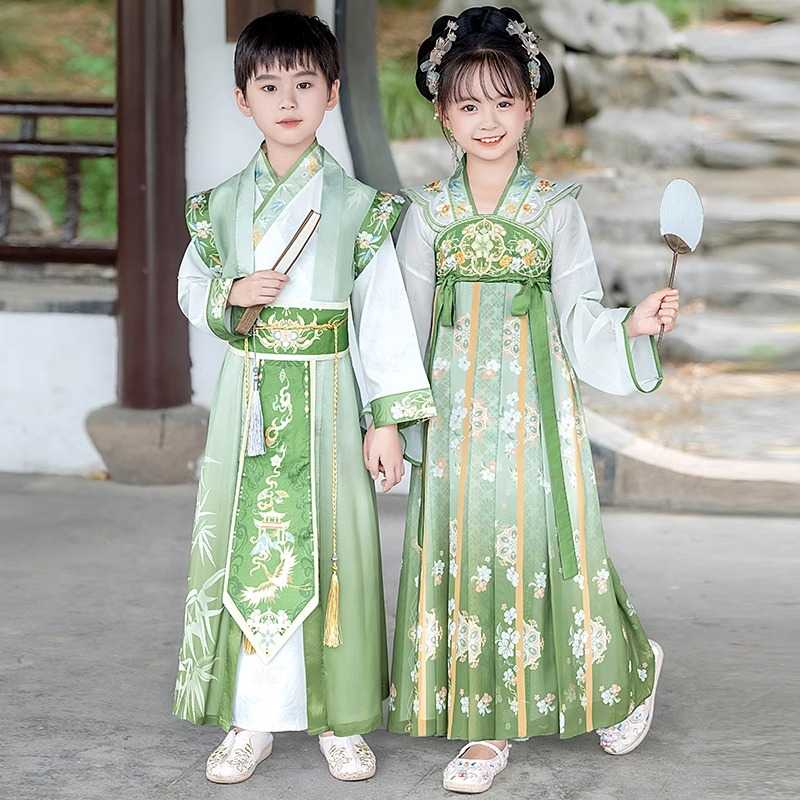 汉服男童新款中唐装古风套装女童