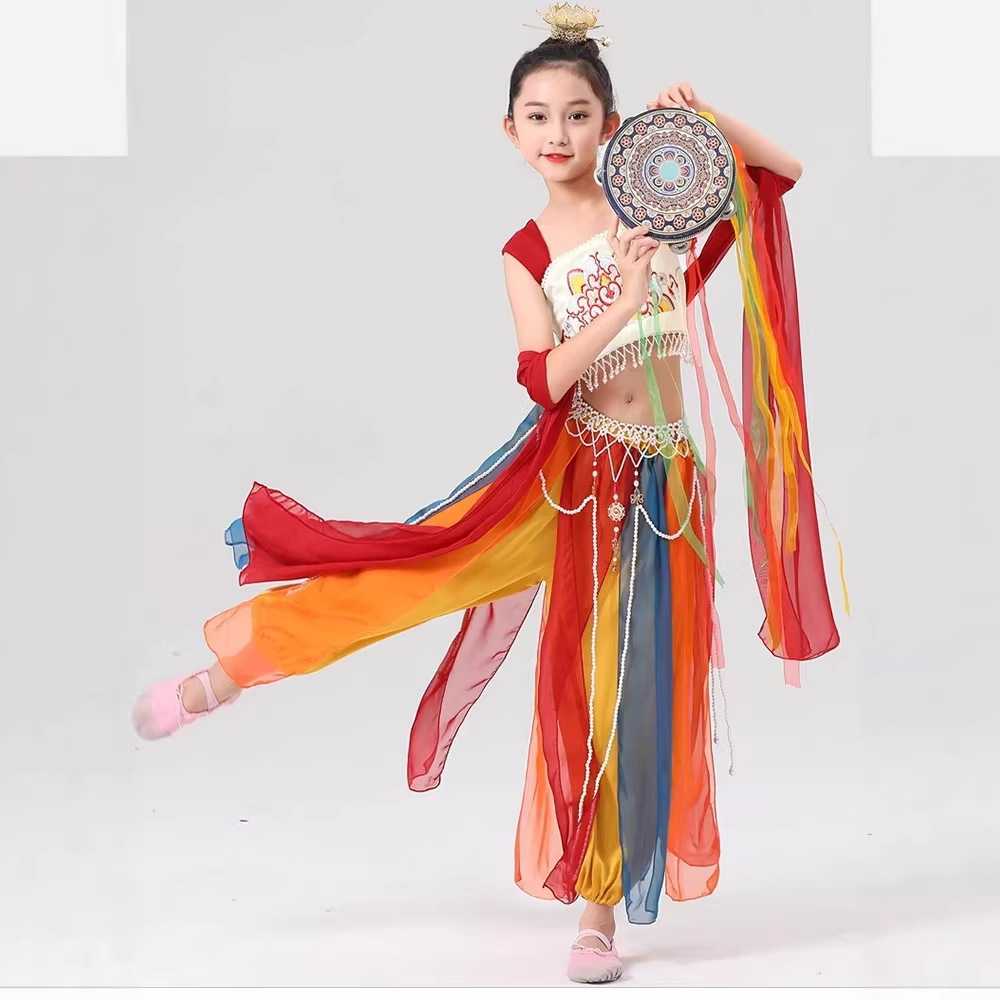 新款敦煌飞天儿童汉服舞蹈服|