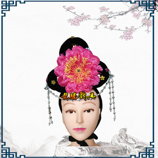 古装舞蹈演出头饰戏剧丫鬟小姐头饰戏曲越剧花旦头套表演演出道具