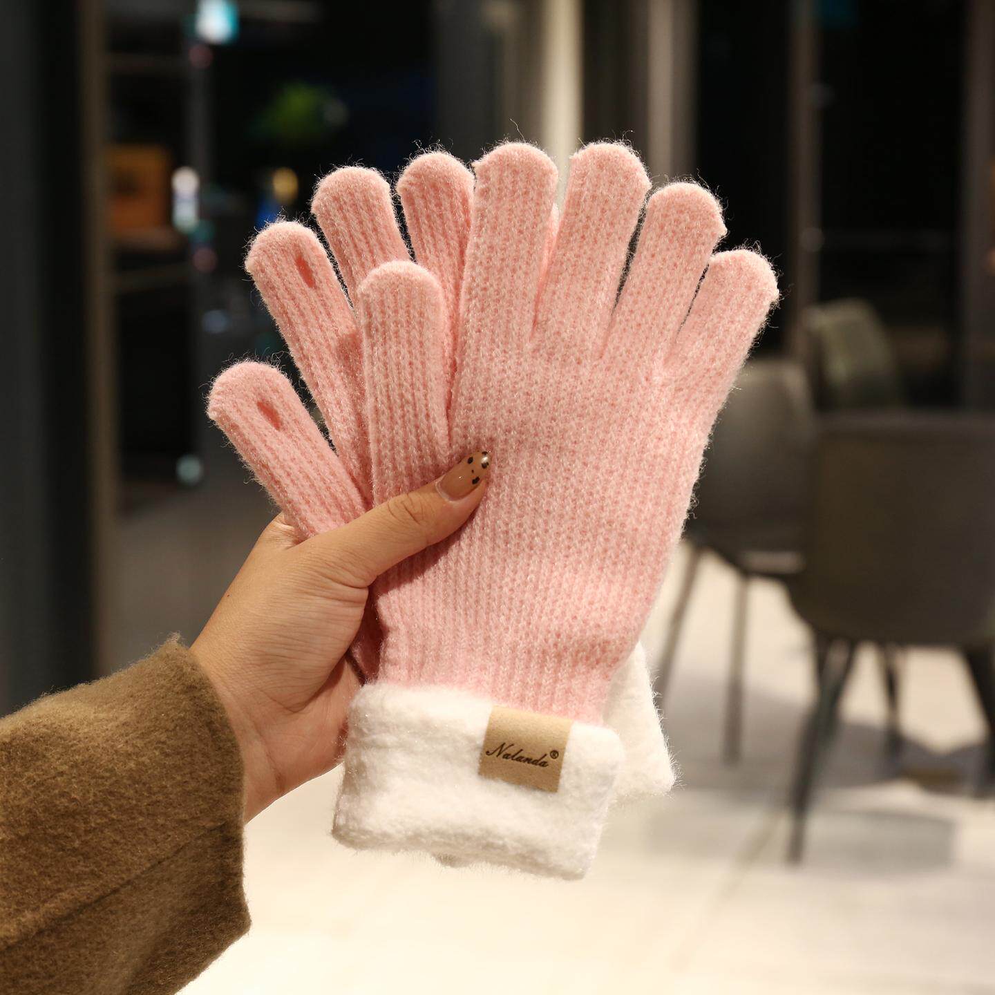新款女士加厚保暖手套冬季简约