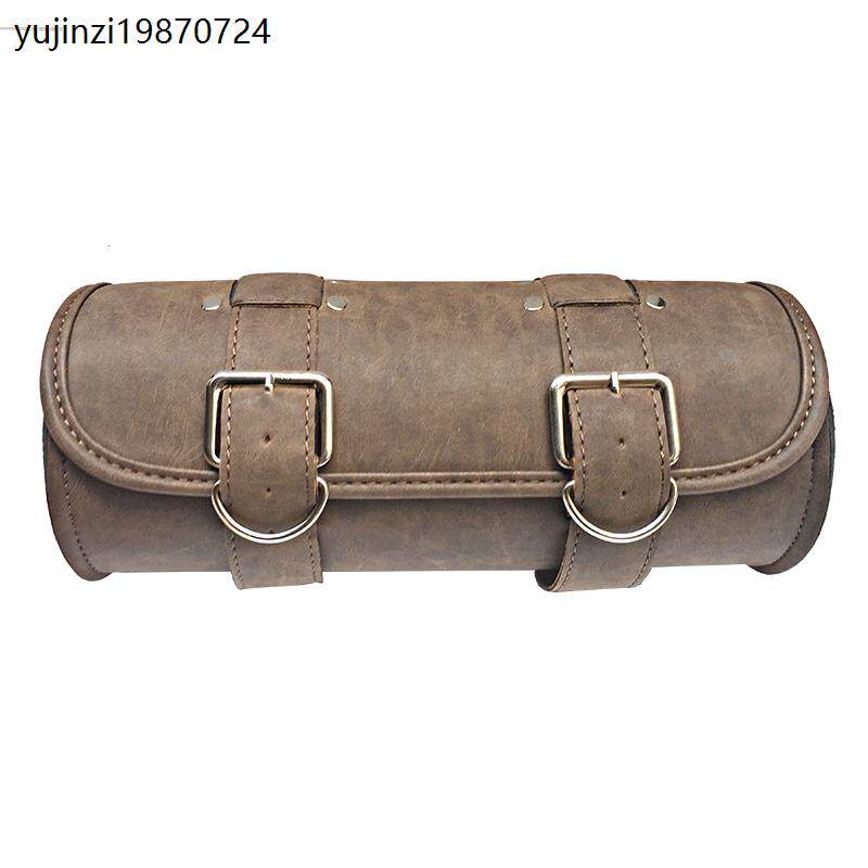 棕灰色摩托车边包挂包哈雷电动车太子车复古机车前包后尾包车头包