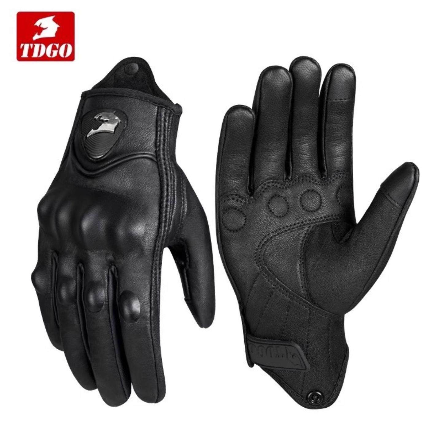 摩托车秋冬季骑行手套四季全指真皮透气太子复古巡航机车护具男女