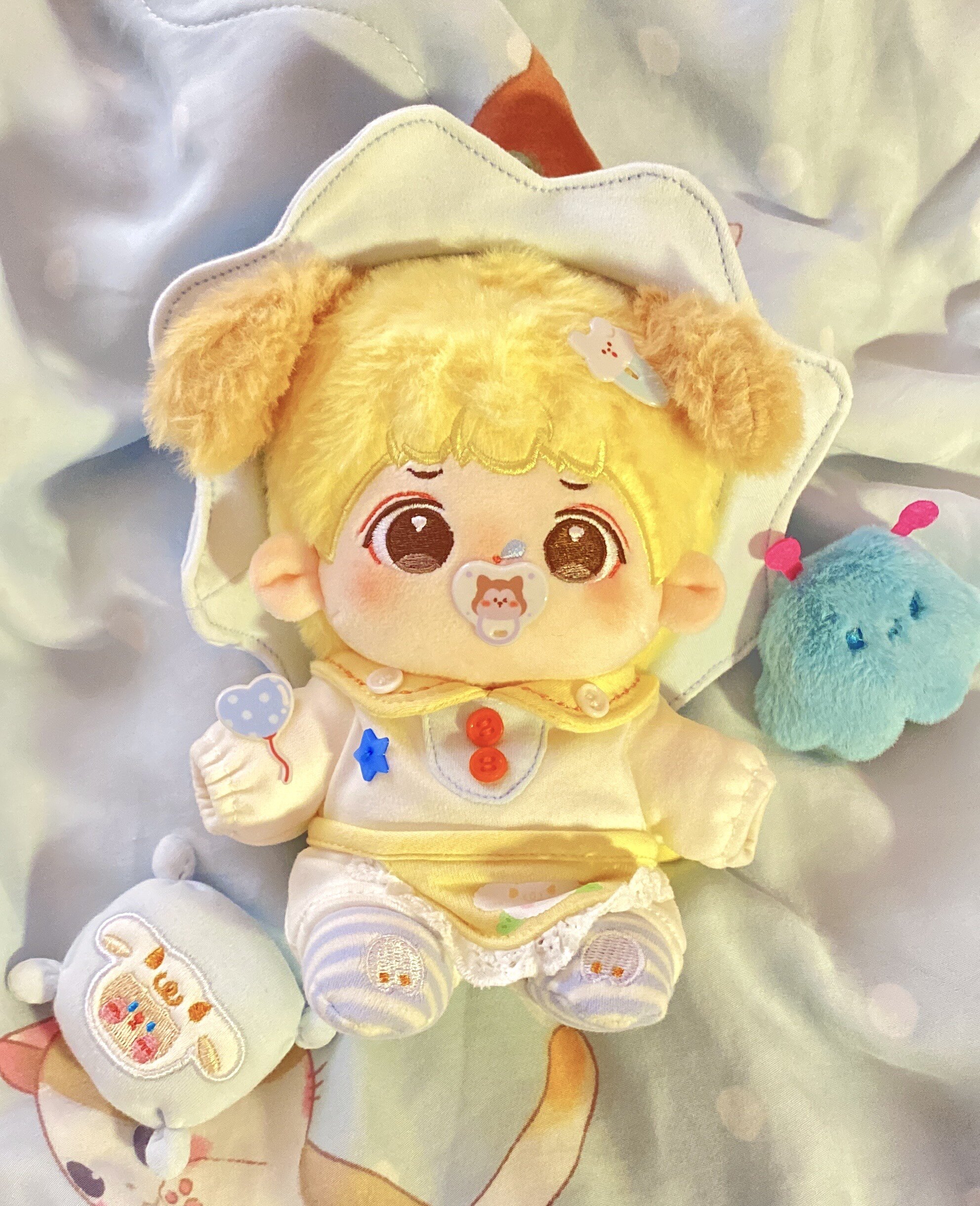【爆酱奶黄包】兔毛20cm现货无属性棉花娃娃可换装玩偶送女孩礼物