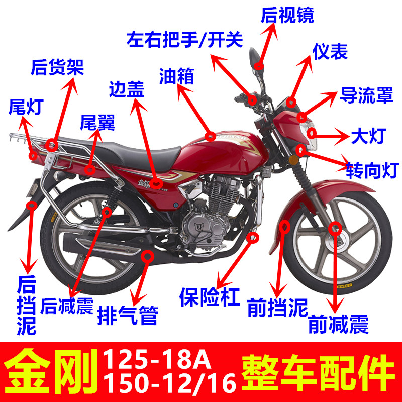 钱江金刚摩托车原厂配件 QJ125-18A/150-12/16大灯导流罩整车外壳