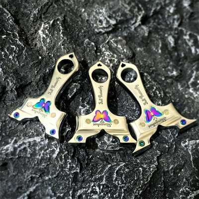 新款铆钉六代蝴蝶不锈钢高精度越南蝴蝶龙齿夹片快压精准直板弹弓