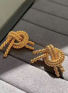 狂飙陈书婷大嫂同款金色耳环女小众设计高级感耳钉冷淡风气质耳饰