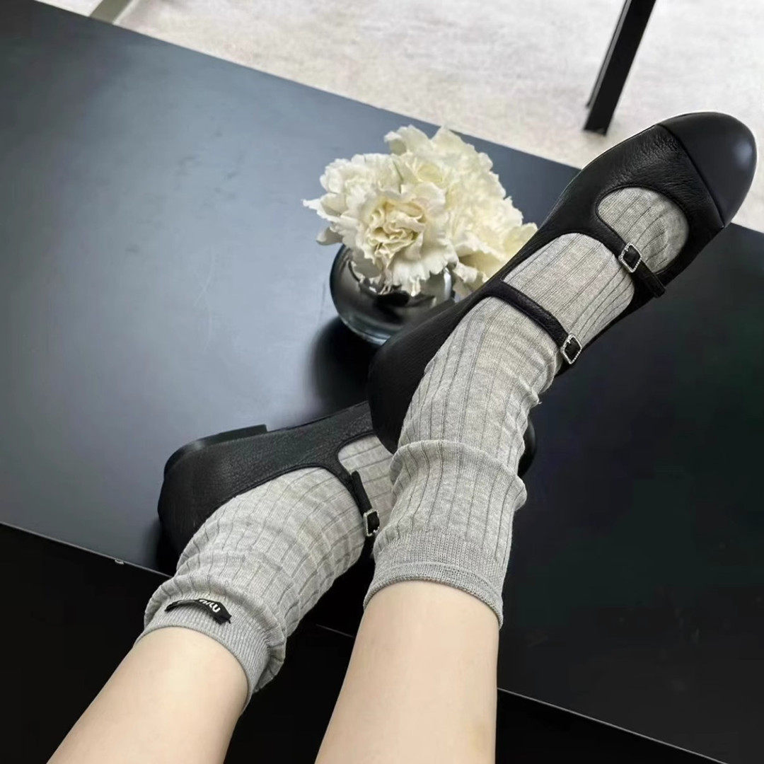 羊皮版~小香风平底玛丽珍鞋女真皮2024新款法式复古圆头浅口单鞋