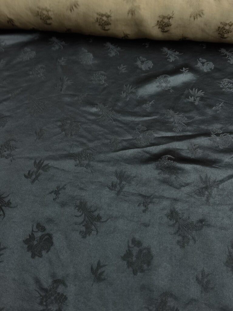 香云纱中国风新款50姆米提花重磅桑蚕丝绸布料连衣裙服装面料