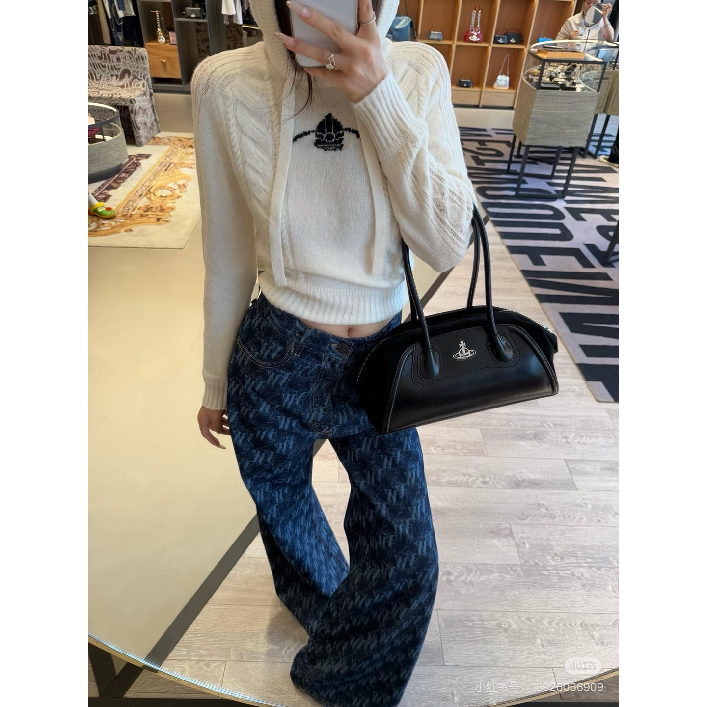 土星2025款秋设计感小众羊毛针织衫套头连帽太后修身毛衫女