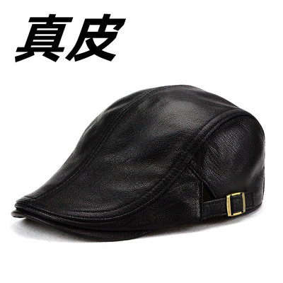 休闲前进帽蒂羽森鸭舌帽男真皮