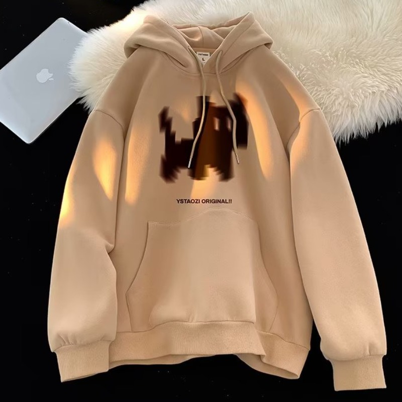 美式重磅加绒连帽卫衣