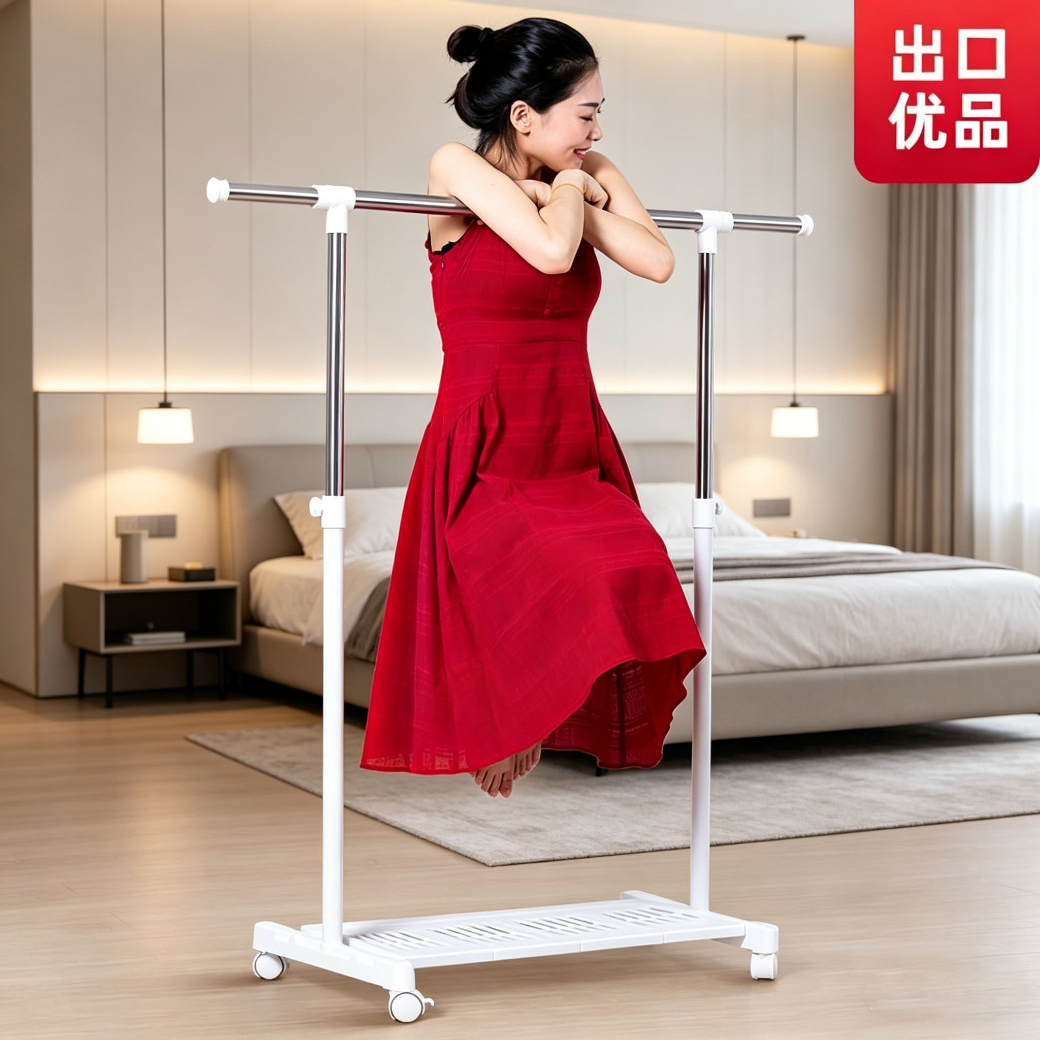 晾衣架落地卧室折叠阳台简易衣服架子凉衣架收纳室内单杆式挂衣架
