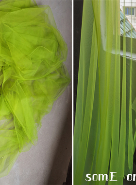 欧美果绿色网纱 diy蓬蓬裙童装娃衣拍照头纱婚纱礼服布料面料网布