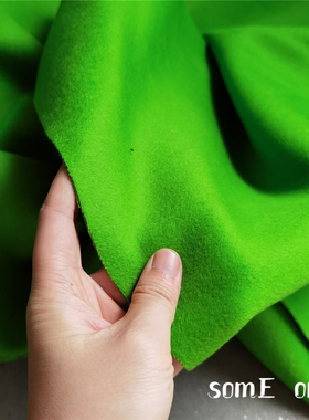 秋冬加厚经典廓形大衣外套面料－100%真羊绒绿色大衣呢子布料