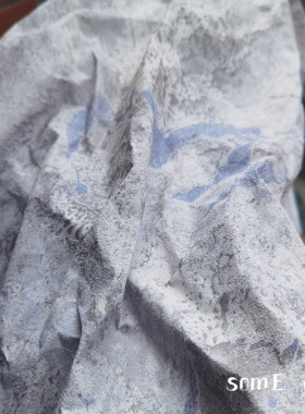 设计师面料蓝岩石水渍肌理纸立体纸布创意个性服装改造面料