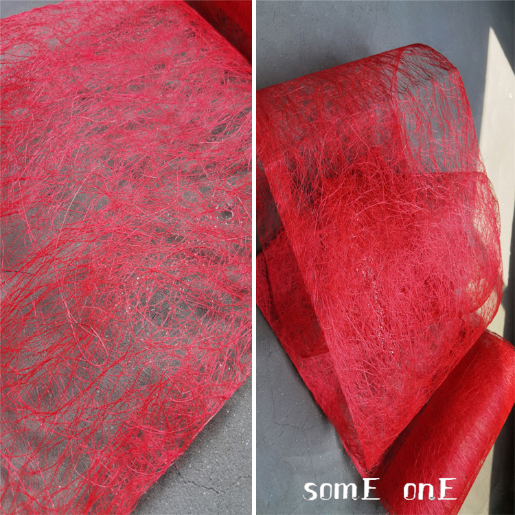 中国古典红编织 设计师肌理镂空透视网布料 diy服装设计师面料布