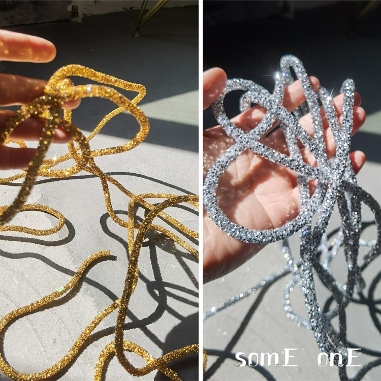 原创璀璨金银蛇辅料绳 服装亮片花边 设计师装饰配件道具面料布