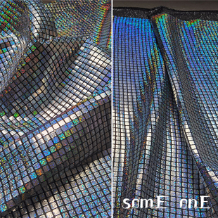 布料反光 设计师七彩背景服装 进口高档Alaser light镭射炫彩面料