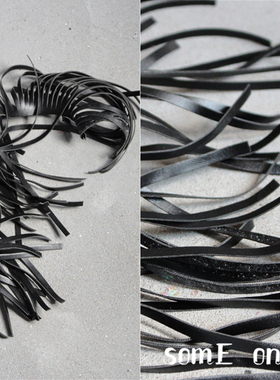 高档加长黑色双面皮革仿皮流苏排须 花边DIY服装设计师辅料材料