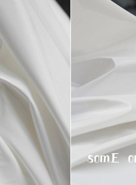 白色tpu漆面油光防水原创设计师面料 高档diy时装大衣背景布料