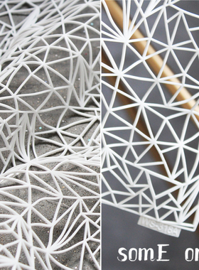 空间鸟巢白色假象三维立体皮面料 创意镂空改造设计师特殊布料