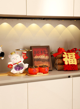 招财猫钥匙收纳玄关装饰品摆件入户门鞋柜客厅家居乔迁新居礼品