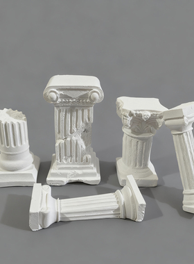 麦田里原创欧式迷你罗马柱石膏拍摄道具拍照背景家居艺术摆件
