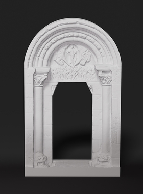 圣保罗教堂门浅浮雕石膏立体艺术品家居摆件北欧饰品桌面布景拍照