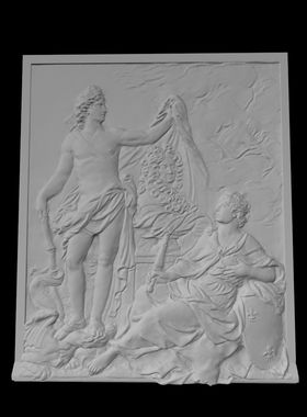 巴黎卢浮宫路易十四半身像石膏浮雕装饰画北欧人物艺术装饰ins风