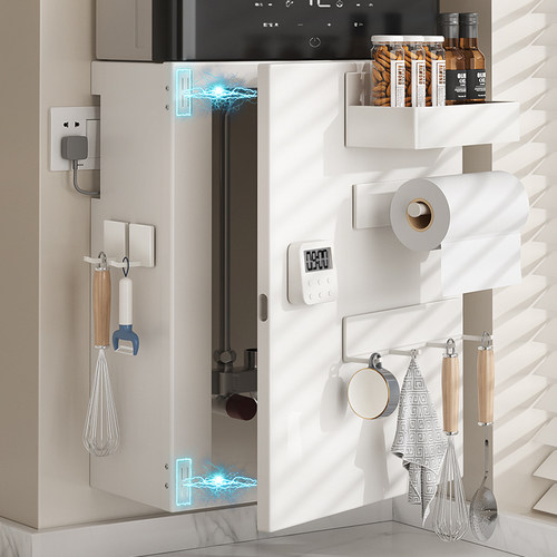 燃气热水器遮挡罩磁吸开 门式遮丑洞洞板厨房管道装饰壁挂炉置物