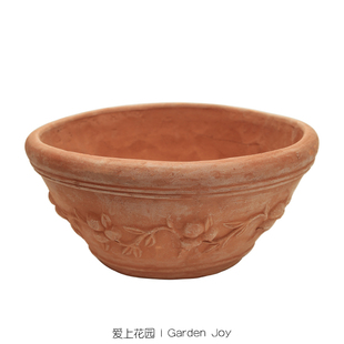 爱上花园|粗制陶盆粗陶花盆器红陶陶缸园艺 三颗果子环绕碗