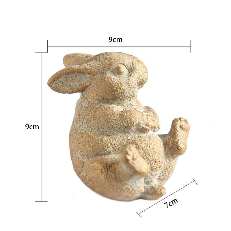 爱上花园水泥摆件花园装饰家装饰洒金扑白做旧水泥兔子摆件