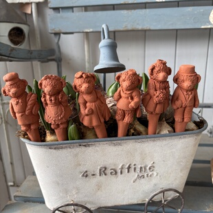 爱上花园家居庭院阳台花园装饰摆件花插天使图案红陶花插牌88