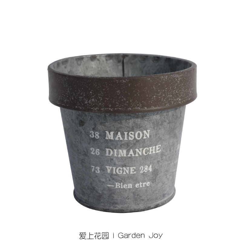 爱上花园 铁艺做旧铁皮花盆 翻边圆口收底小花盒38 MAISON,鲜花速递/花卉仿真/绿植园艺,花盆,淘宝优惠券,粉丝福利购,淘宝优惠卷