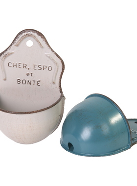 爱上花园阳台家居花园杂货铁皮做旧复古迷你壁挂花盒花盆BONTE88