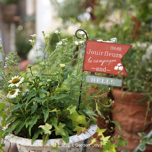 爱上花园丨园艺杂货 铁艺铁皮花园装饰摆件 旗子jouir fleurs花插