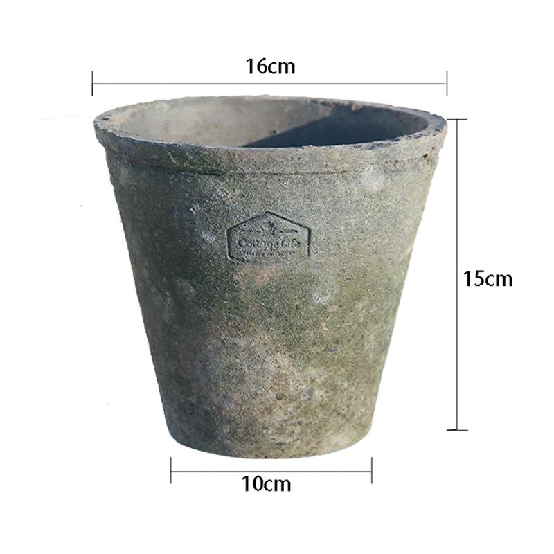 爱上花园粗陶多肉植物花盆泥盆黑红白17复古做旧透气瓦盆房子logo