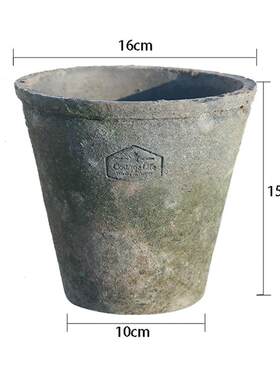 爱上花园粗陶多肉植物花盆泥盆黑红白17复古做旧透气瓦盆房子logo