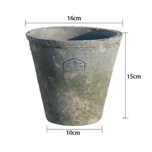 爱上花园粗陶多肉植物花盆泥盆黑红白17复古做旧透气瓦盆房子logo