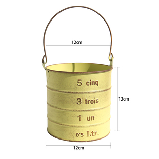 爱上花园 园艺杂货 铁艺铁皮做旧花盒花盆单把提桶花盒531