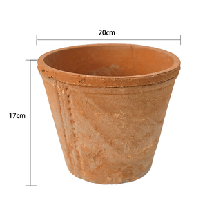 矮双口红陶多肉植物花盆粗陶泥瓦盆17陶瓷绿植花卉盆栽简约透气