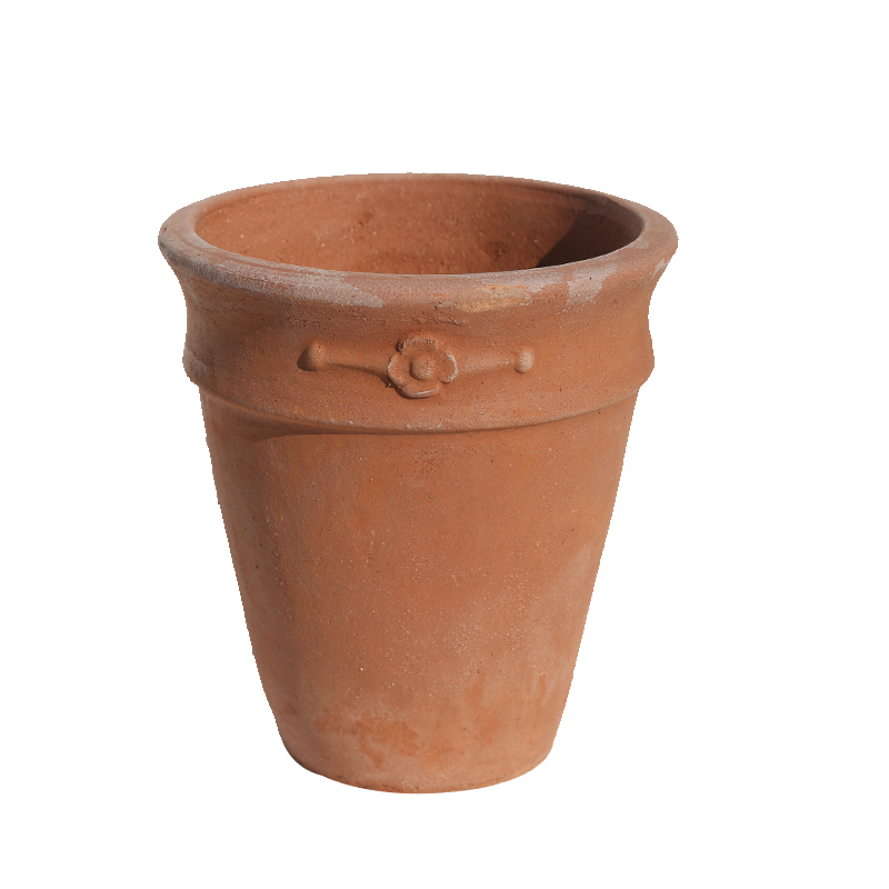 爱上花园粗陶立体浮雕透气花盆