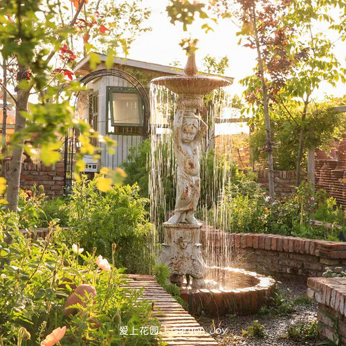 庭院户外艺术装饰做旧喷泉雕像