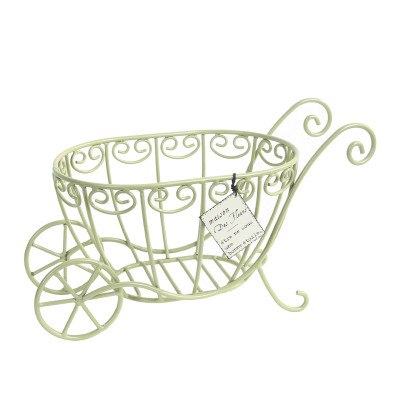 爱上花园家居阳台铁艺做旧装饰摆件铁条焊接车挂牌推车88