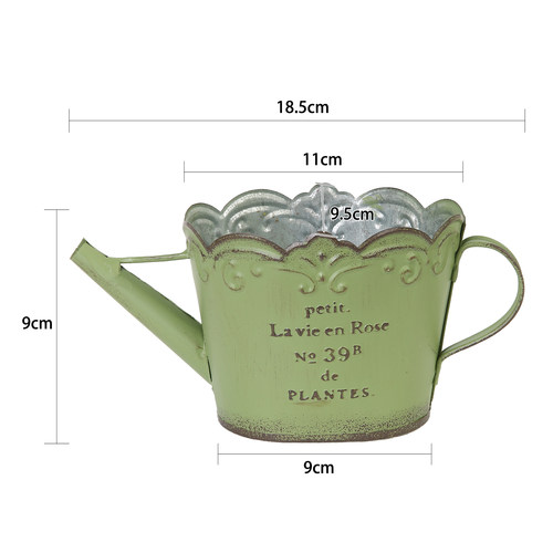 爱上花园家居阳台庭院装饰杂货ins风铁皮做旧迷你水壶花盆花盒88