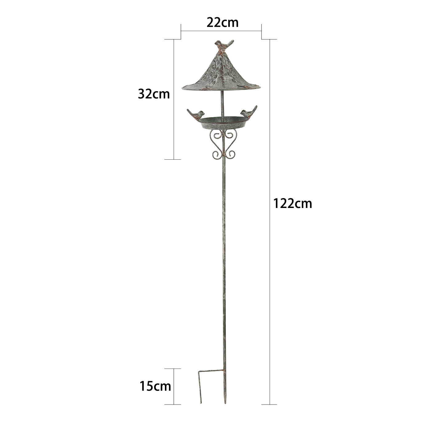 爱上花园家居阳台庭院杂货铁艺复古双鸟鸟食盘小鸟房子地插花插