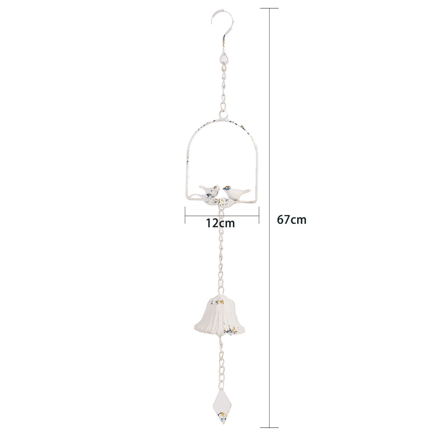 爱上花园家居庭院阳台花园装饰链条铁艺做旧链条秋千双鸟铃铛风铃