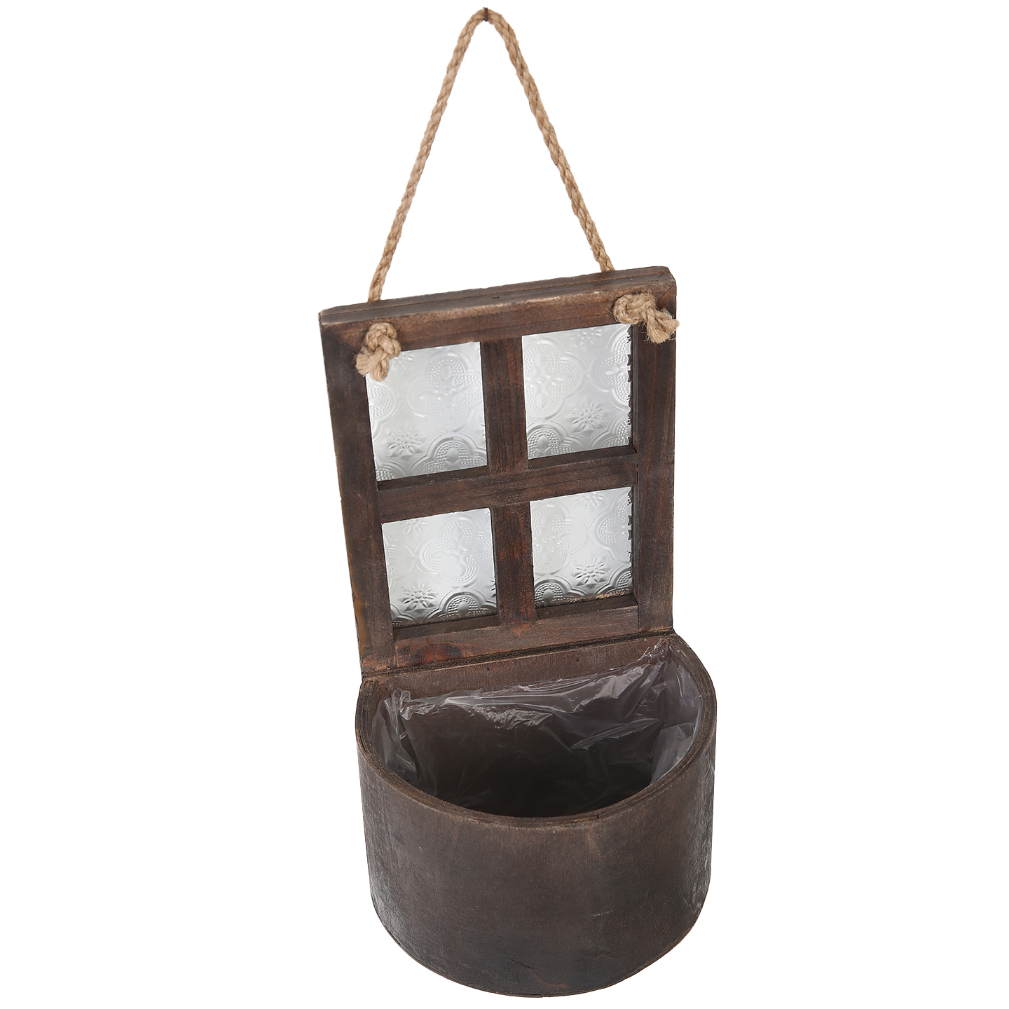 爱上花园家居庭院阳台装饰花盆实木做旧玻璃背景花盒花盆