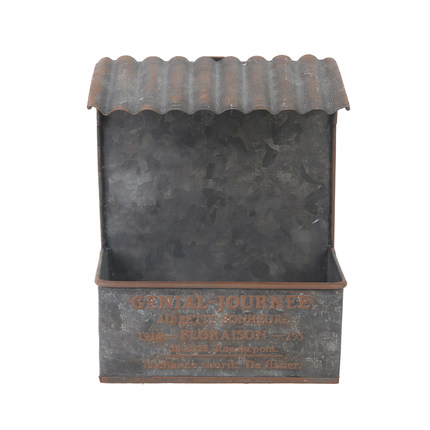 爱上花园 园艺杂货 铁艺铁皮做旧花盆 马口铁壁挂屋檐方盒1916