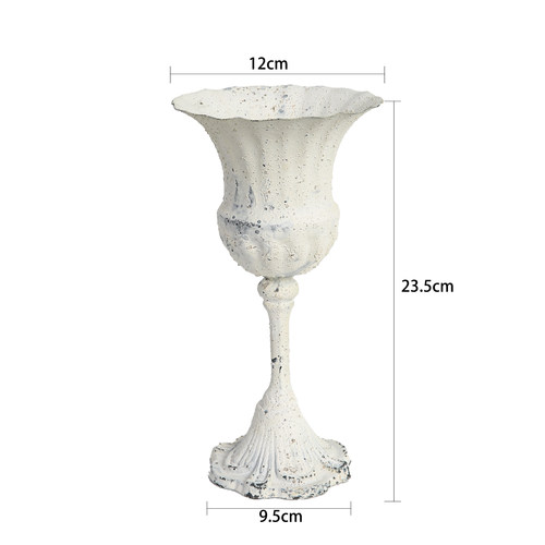 花园庭院装饰摆件铁艺白色洒金